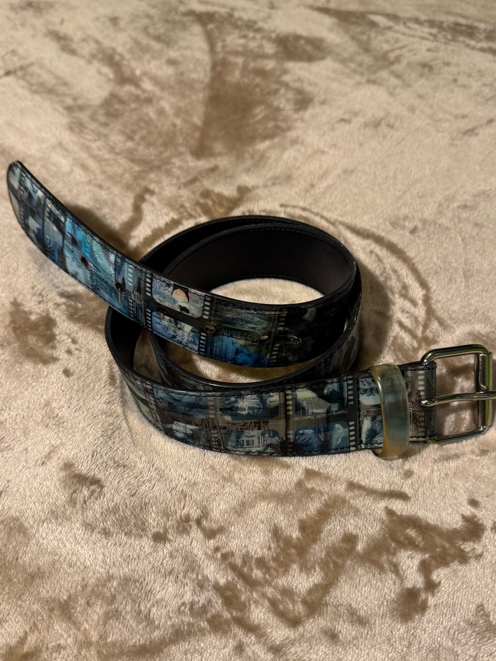 Photo Print Holographic Belt Y2K Size Medium